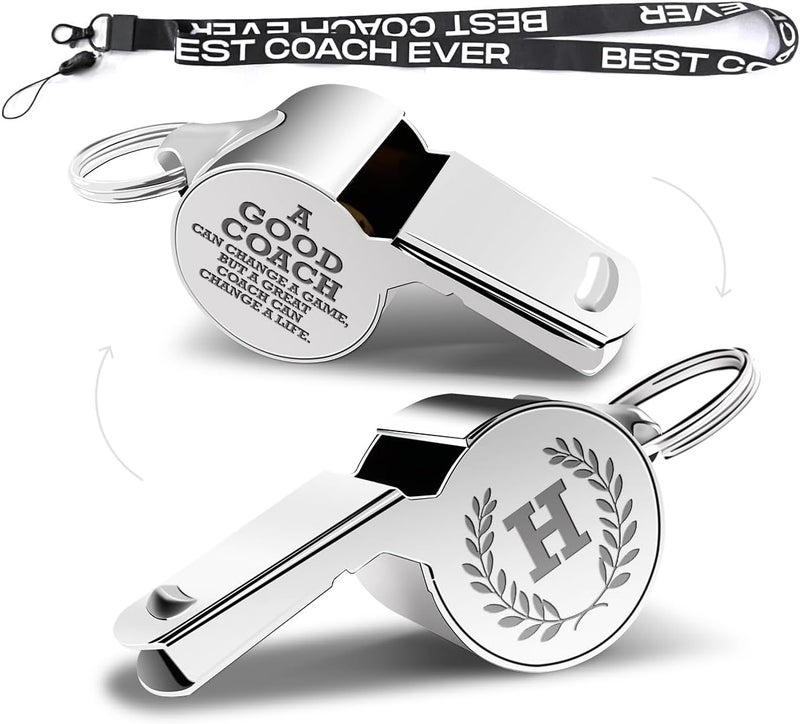 fkovcdy Initial Coach Gifts, Whistle for Coaches, Whistle Emergency, Thank You Coach Gifts, Personalized Monogram Coaches Whistle - Image 1